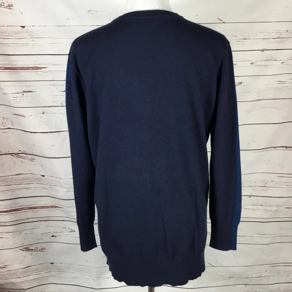 J. Crew Preppy 2 Toned Blue Hi‎ Low Colorblock Sweater